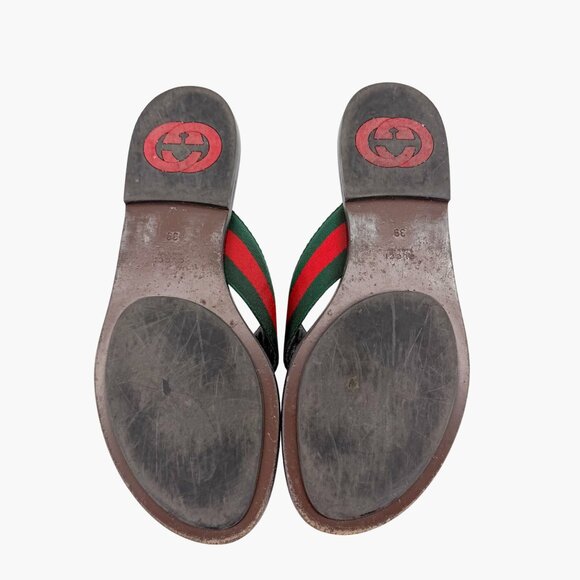 Gucci Kika Red Interlocking GG Thong Flip Flop Sandals Flat Size 39 US 9 Women's - Picture 12 of 14